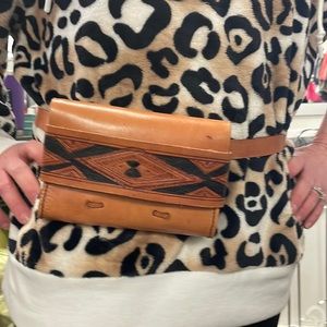non-branded bohemian leather Fanny pack